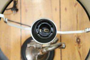 Trumpet lamp floor lamp silver black 100% sustainable unique
