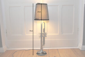 Trumpet lamp floor lamp silver black 100% sustainable unique